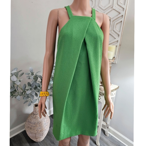 Trina Turk Felisha Green Halter Shift Dress Size 6 - Picture 1 of 8